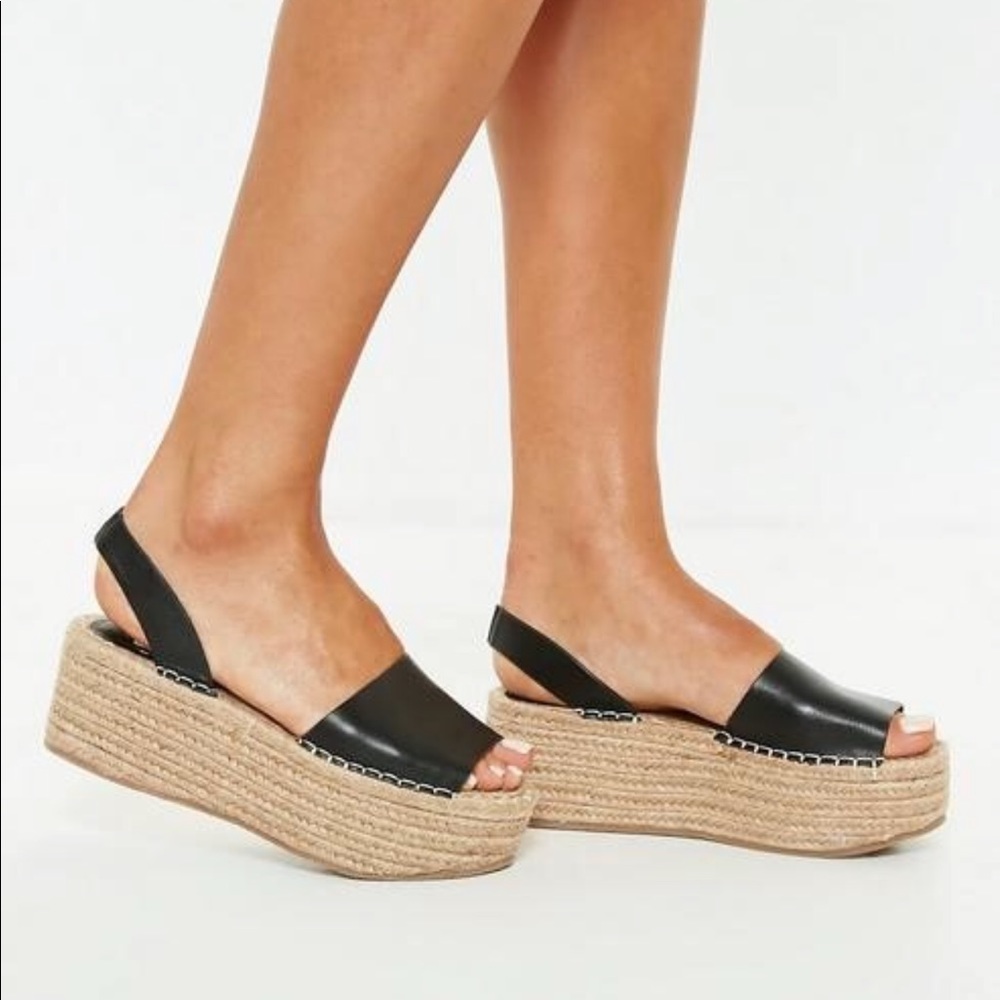 Peeptoe Flatform Espadrilles